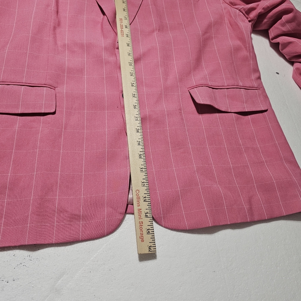 Mens‎ 5X Pink White Pin Stripe 2 Button Blazer - Picture 9 of 17